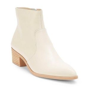 Dolce Vita Leather Ankle Boots Ivory